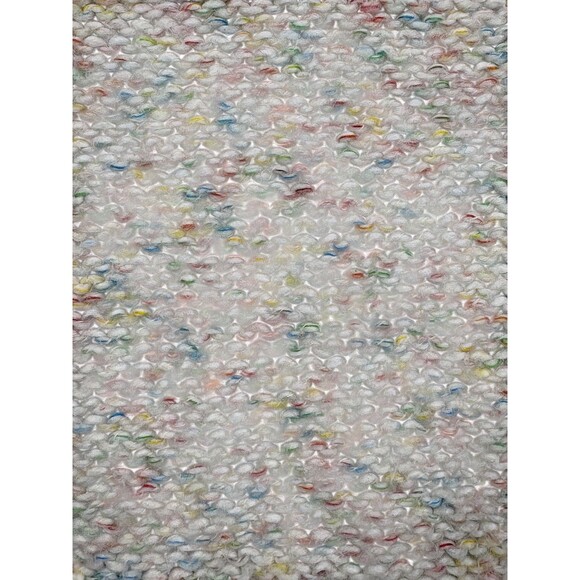 Lou & Grey Speckled Confetti Knit Mock Neck Sweater Side Vents Cream Cozy M - Picture 3 of 11